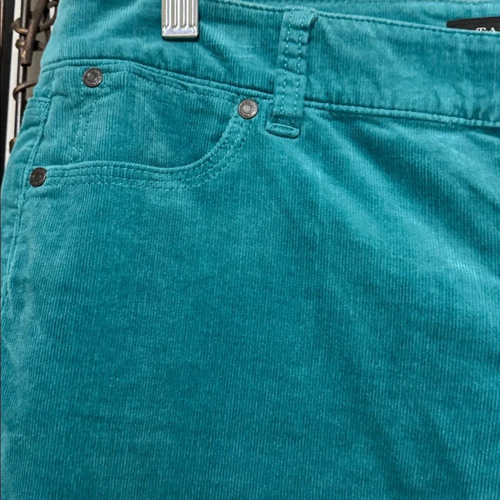 Talbots Turquoise Corduroy Ankle Pants 10P Boyfriend Fit - Picture 5 of 7